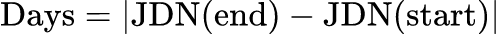 数学公式: 日期间隔计算器