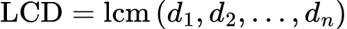 Formula: LCD Calculator