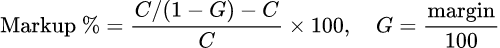 Formule: Calculateur de coefficient multiplicateur (markup)