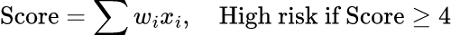 數學公式: Padua 預測評分計算機