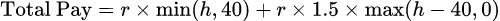 數學公式: 紐約加班費計算器