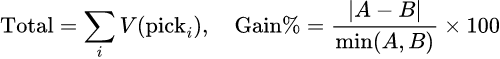 数学公式: NFL选秀权价值交易计算器