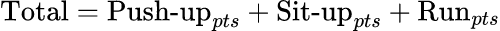 सूत्र (फॉर्मूला): एयर फोर्स PT कैलकुलेटर