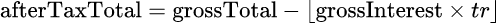 Formule: Calculateur d'épargne programmée japonaise (teigaku tsumitate) avec impôt unique sur les intérêts à l'échéance