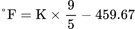 Formula: Kelvin to Fahrenheit Converter