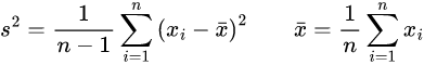 数学公式: 样本方差计算器