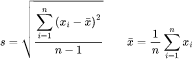公式: 標準偏差 計算ツール