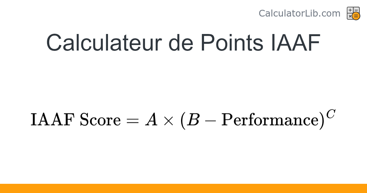 Calculateur de Points IAAF - Calculateur en ligne