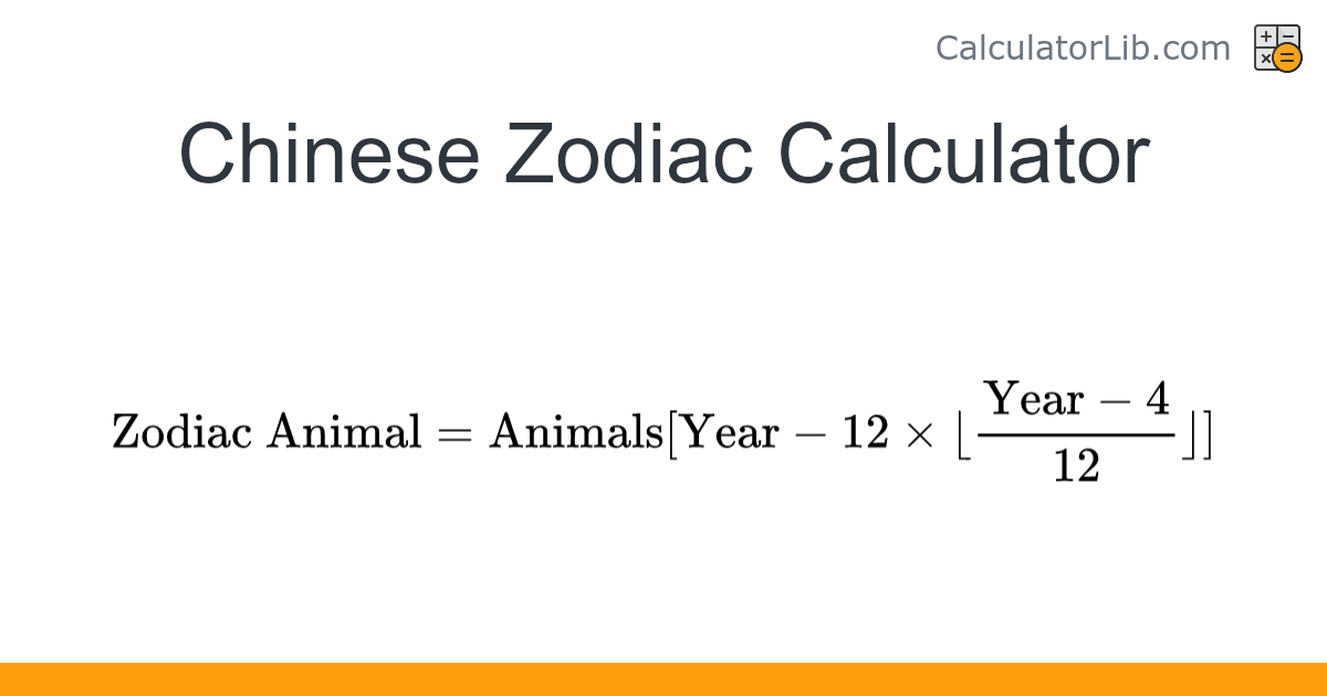 Chinese Zodiac Calculator Online Calculator