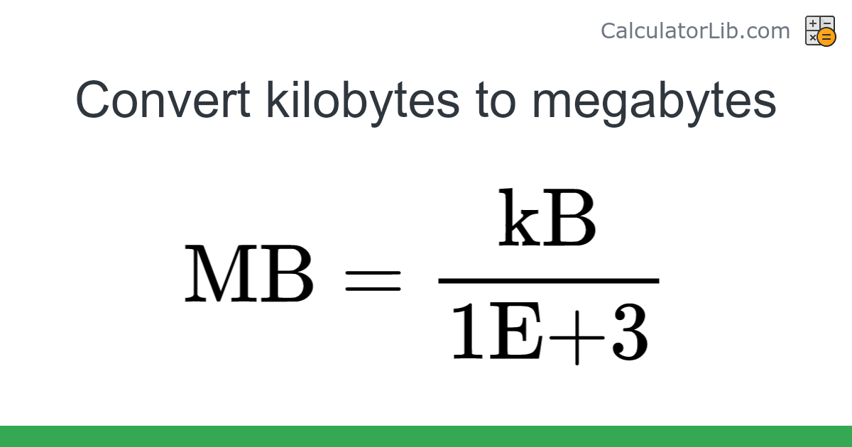 Kilobytes Megabytes converter kB to MB Digital Converter Online Calculator