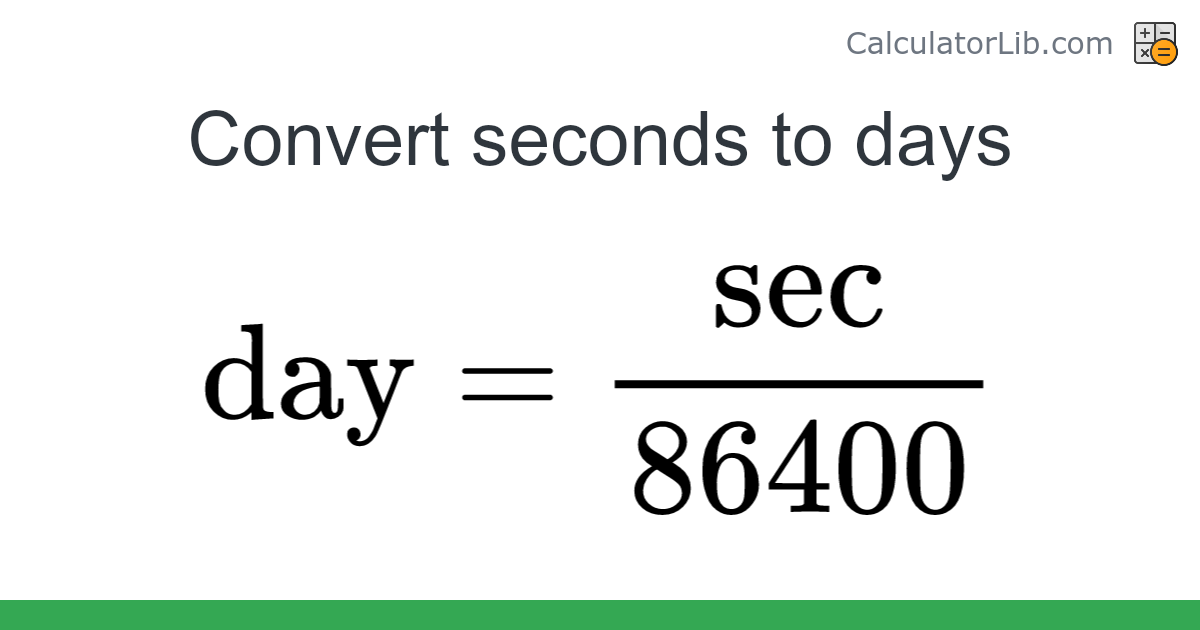 Seconds days converter sec to day time converter online calculator