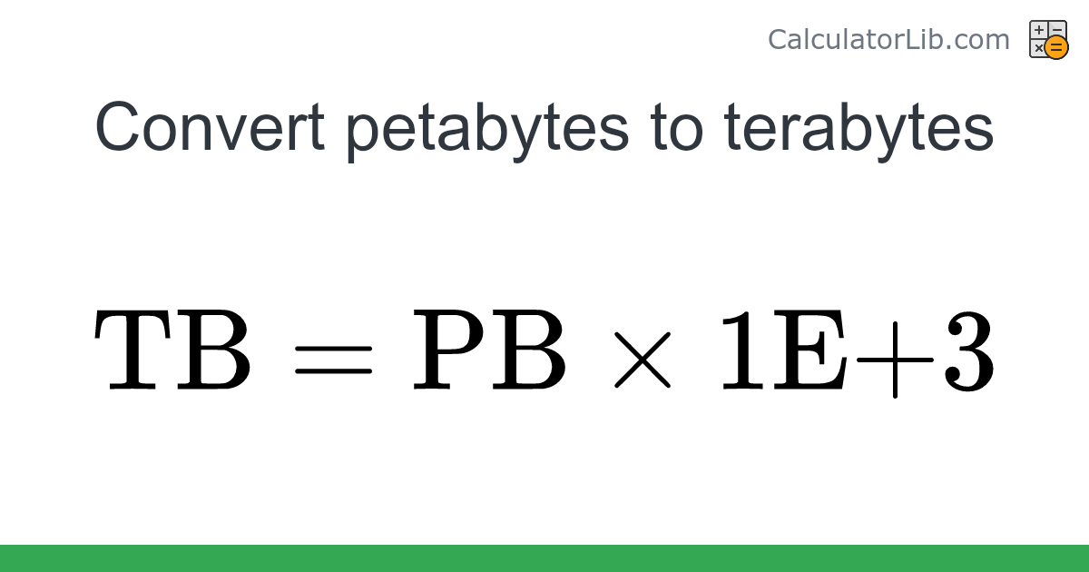 Petabytes → Terabytes converter (PB to TB) - Digital Converter - Online ...