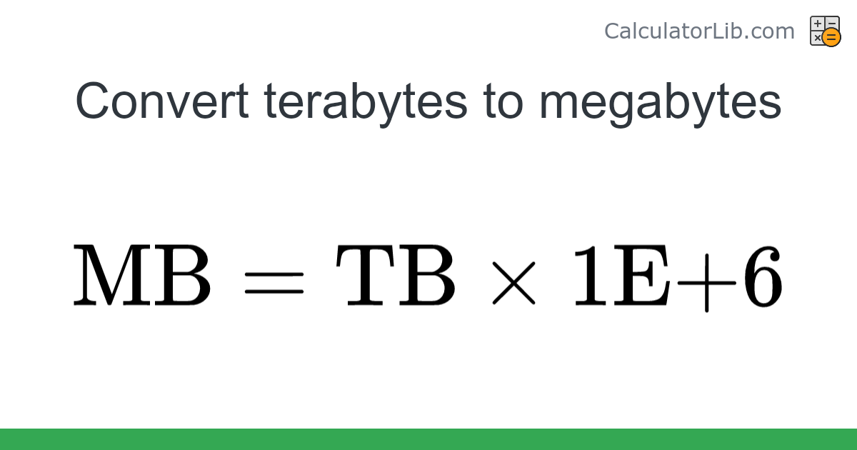 Terabytes Megabytes Converter TB To MB Digital Converter Online 