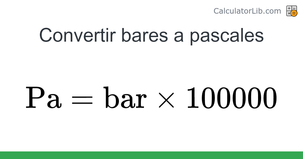 Bares → Pascales converter (bar a Pa) - Pressure Converter ...