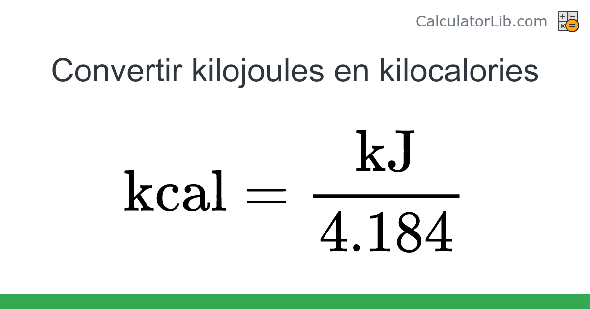 Kilojoules → Kilocalories converter (kJ en kcal) - Energy Converter ...