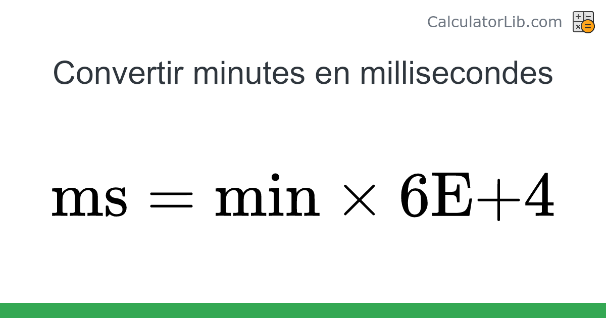 Minutes → Millisecondes converter (min en ms) - Time Converter ...