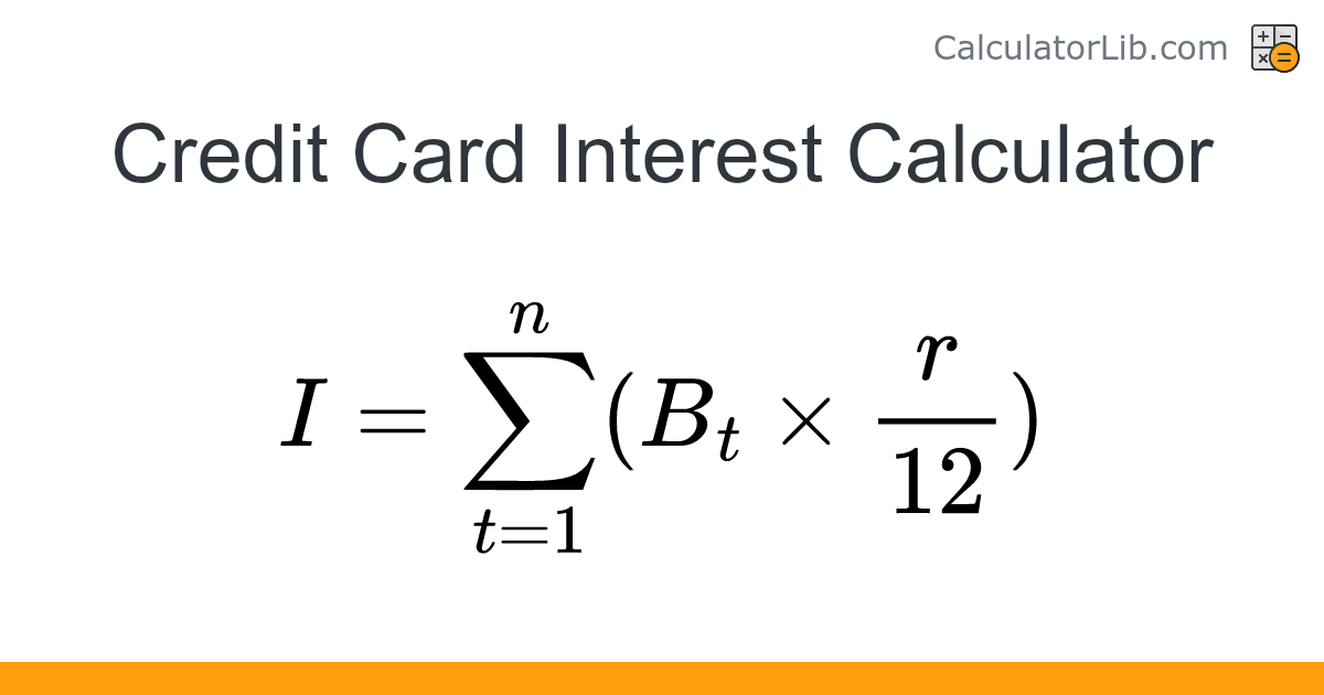 Credit card interest calculator online calculator