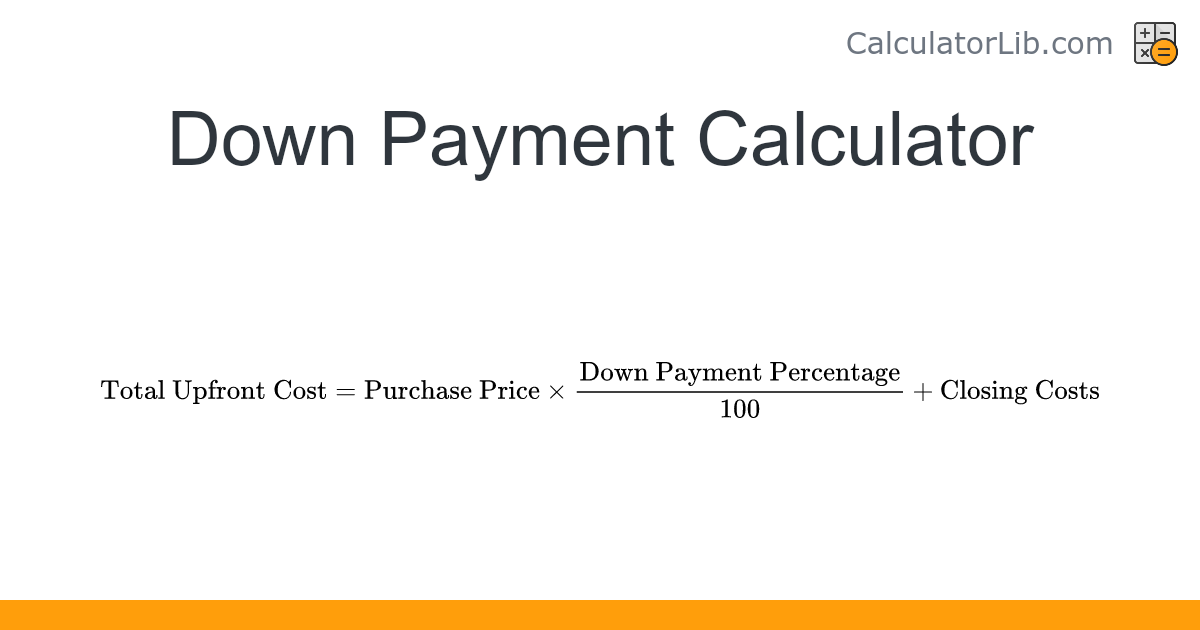 Down payment calculator online calculator