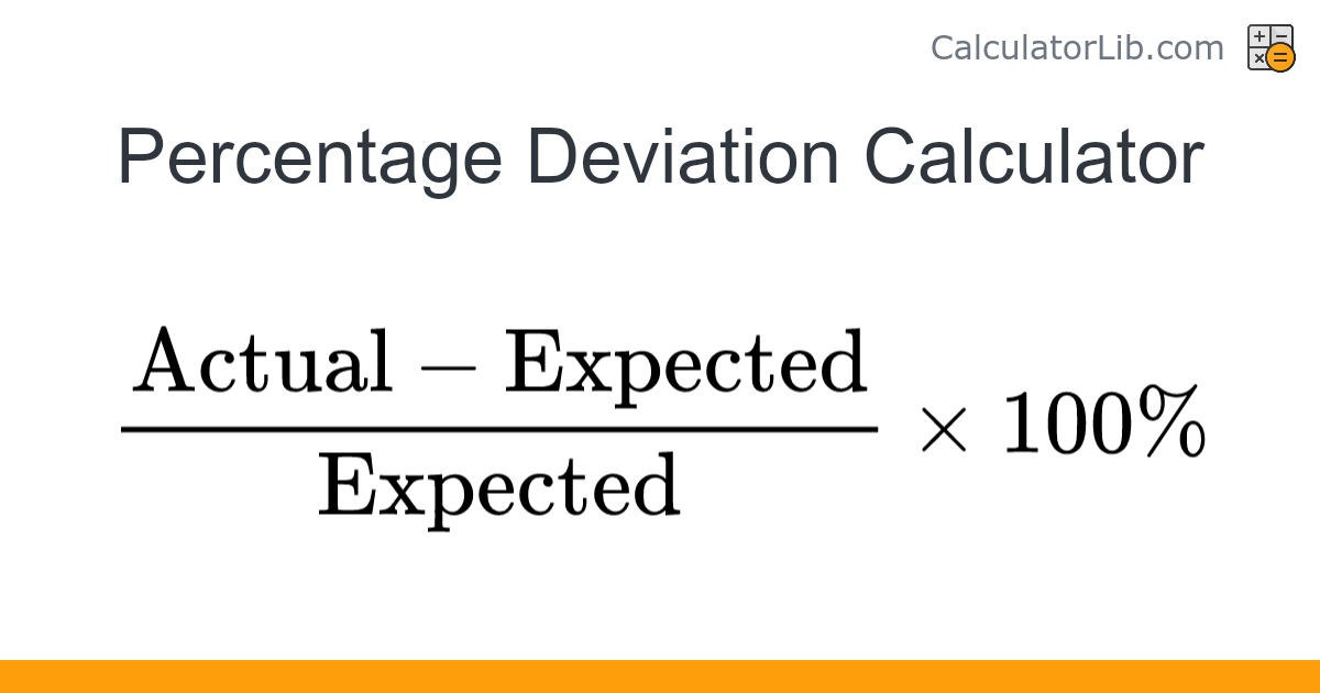 Percentage Deviation Calculator - Online Calculator