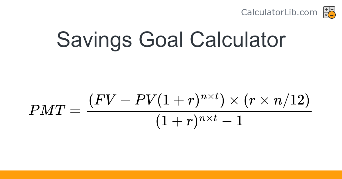 Savings goal calculator online calculator