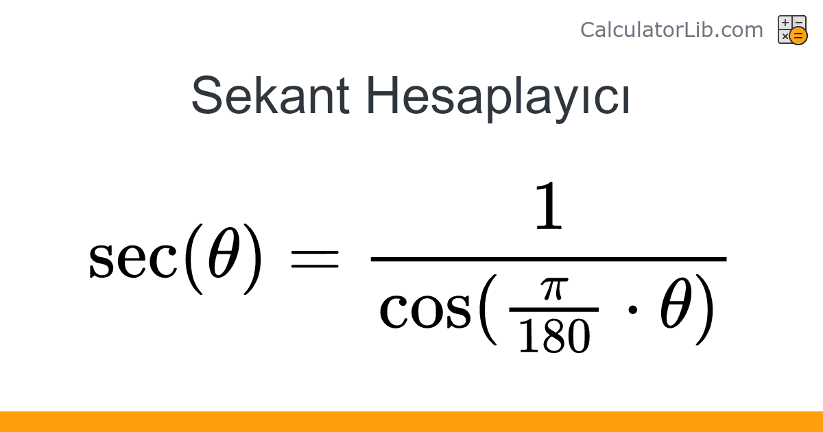 Sekant Hesaplayıcı - Çevrimiçi Hesaplayıcı
