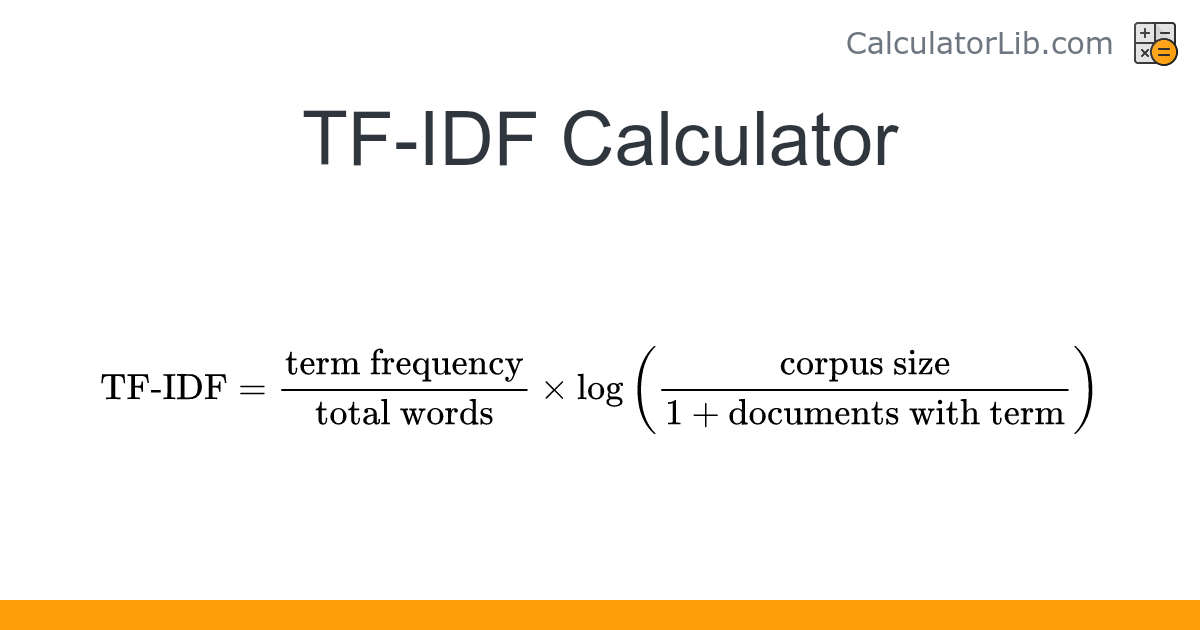 Tf idf calculator online calculator