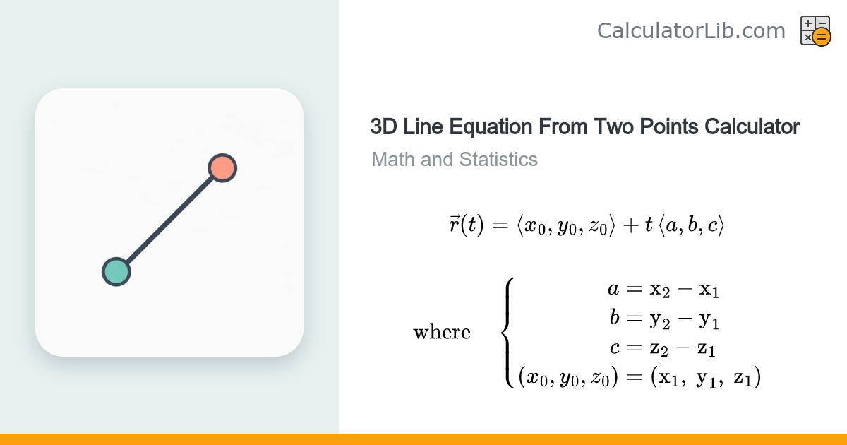 3D Line Equation From Two Points Calculator - CalculatorLib
