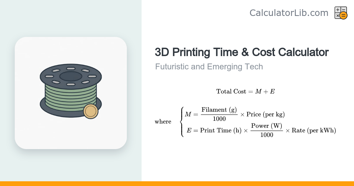 3D Printing Time & Cost Calculator - CalculatorLib