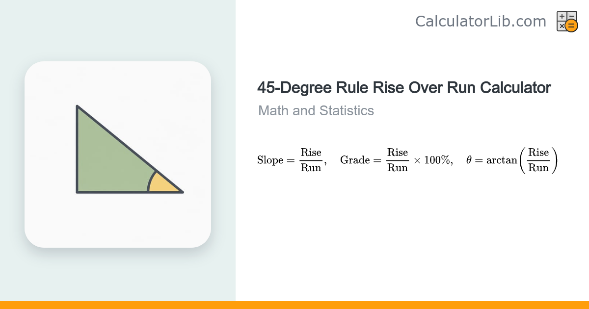 45-Degree Rule Rise Over Run Calculator | Slope & Angle - CalculatorLib