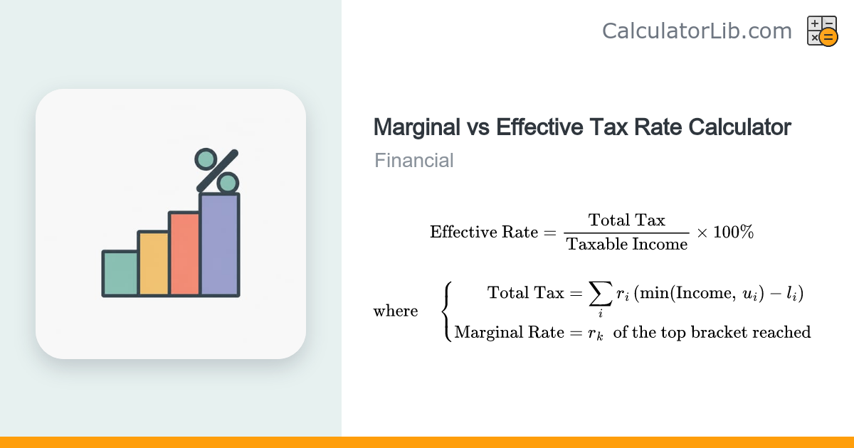 Marginal vs Effective Tax Rate Calculator (US 2026) - CalculatorLib