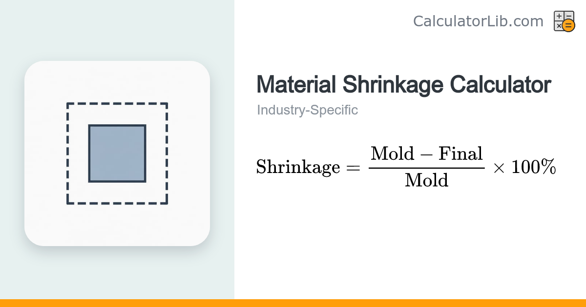 Material Shrinkage Calculator - Percent & Mold Size - CalculatorLib