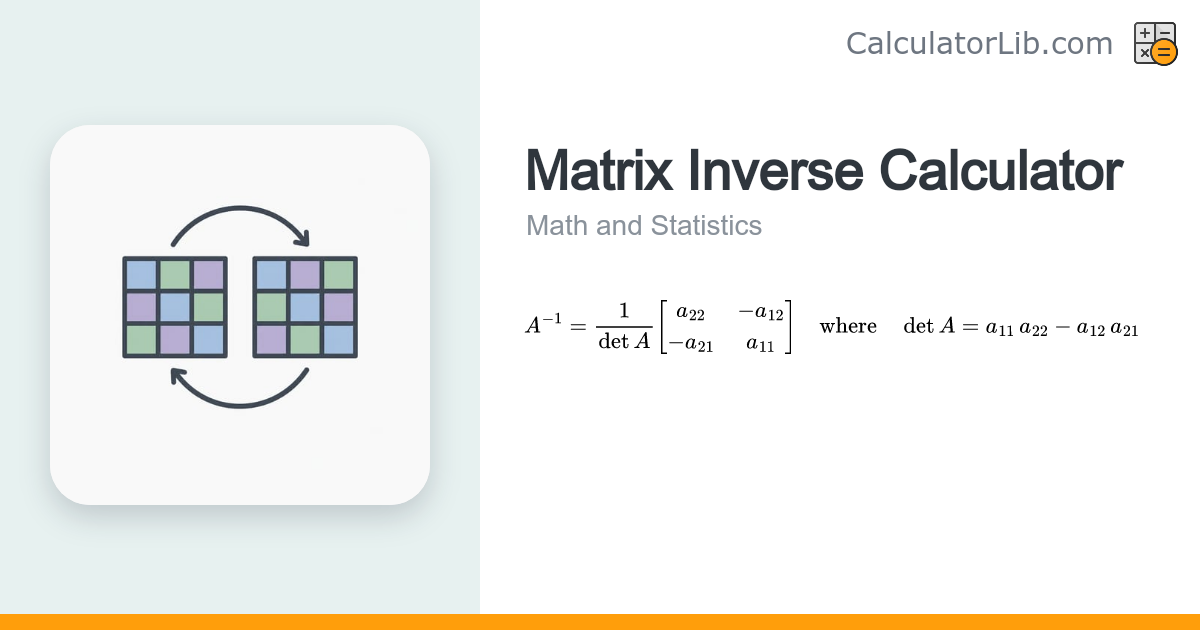 Matrix Inverse Calculator (2×2 & 3×3) - CalculatorLib