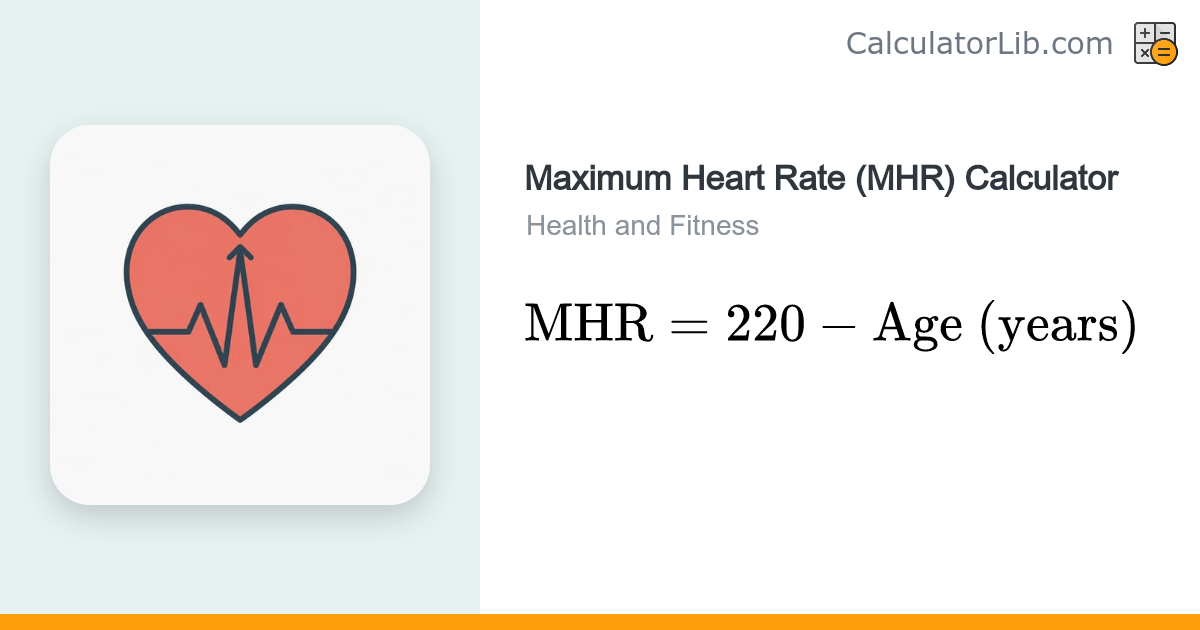 Maximum Heart Rate (MHR) Calculator — Fox & Tanaka - CalculatorLib