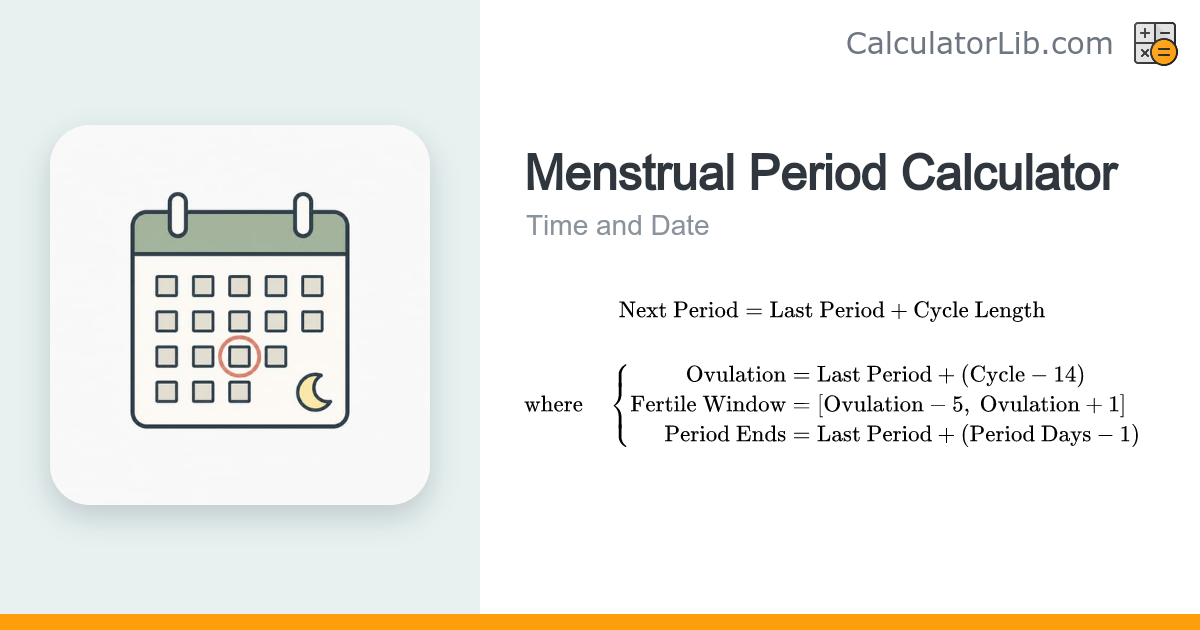Menstrual Period Calculator – Next Period & Ovulation - CalculatorLib