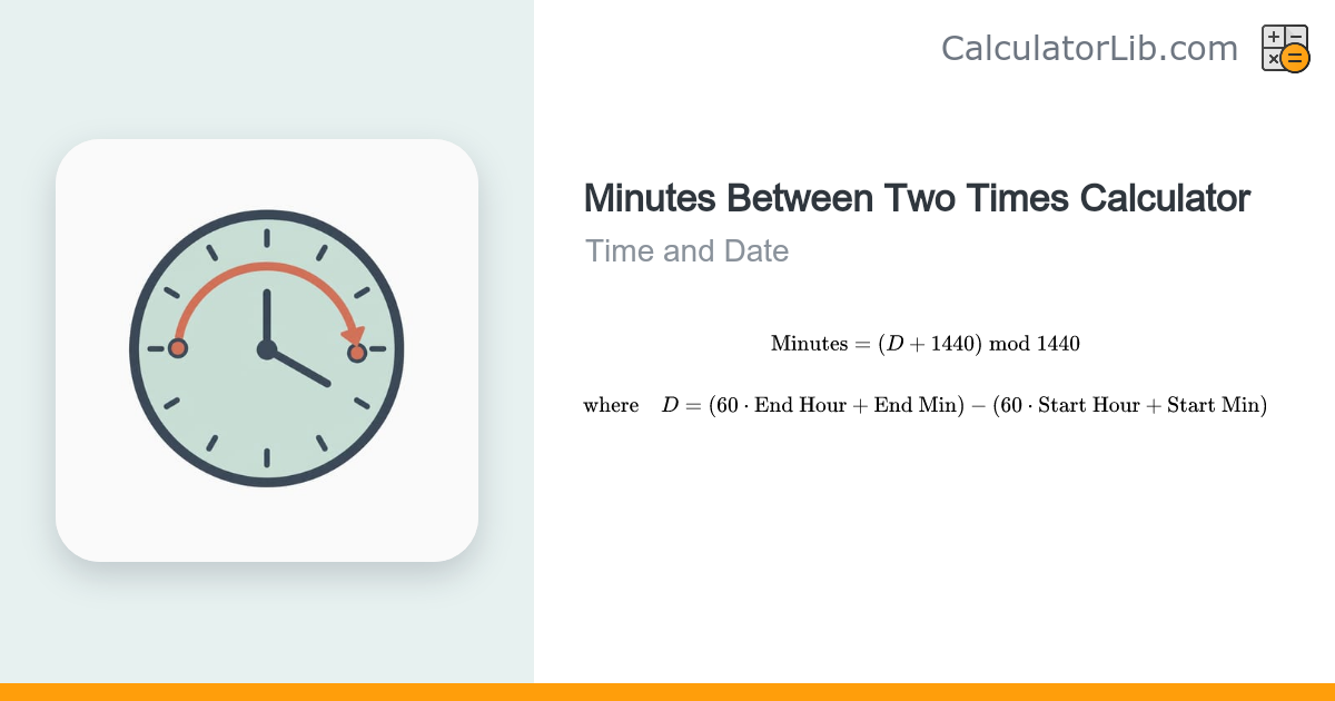 Minutes Between Two Times Calculator - CalculatorLib