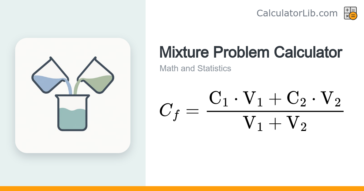 Mixture Problem Calculator — Concentration Blending - CalculatorLib