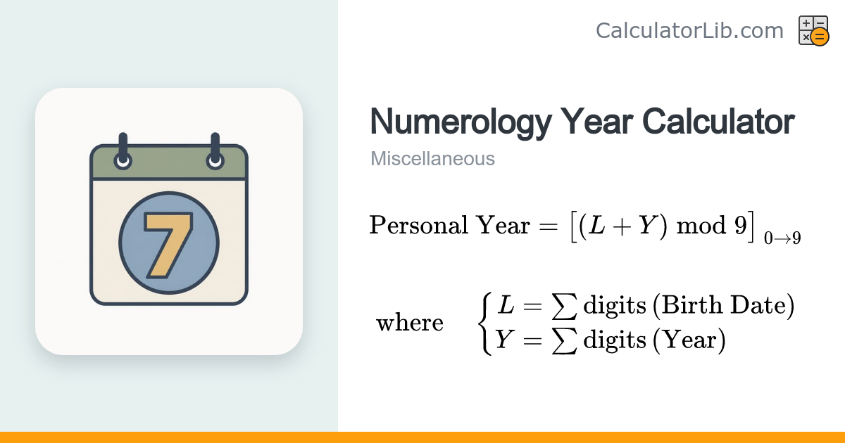 Numerology Year Calculator – Calculate Your Personal Year - CalculatorLib