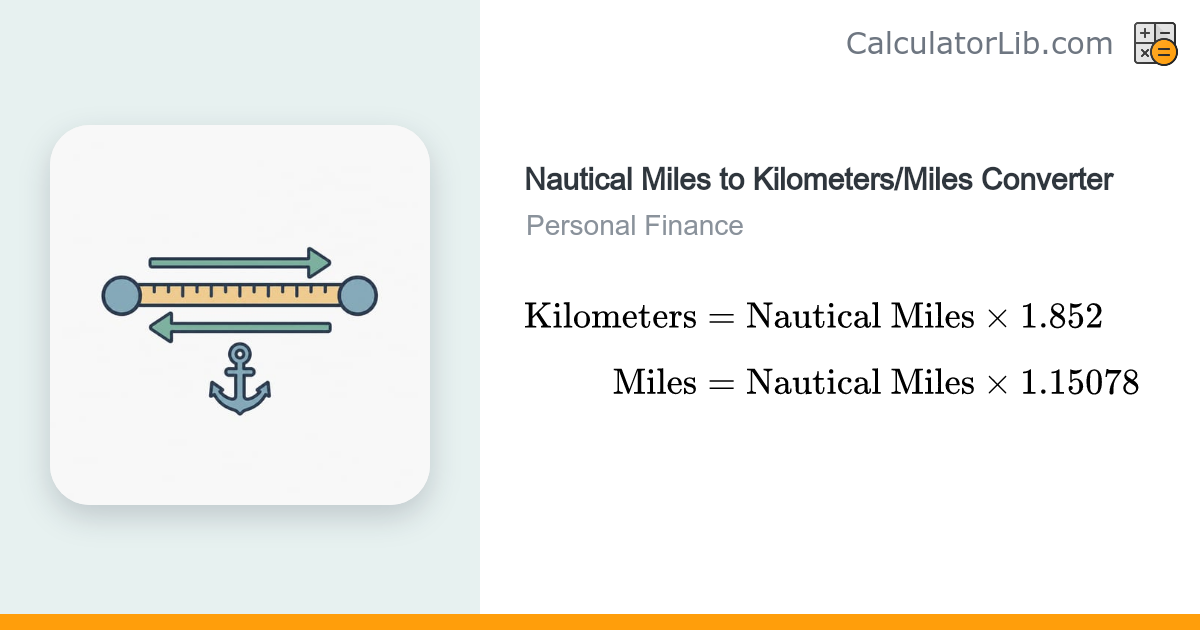 Nautical Miles to Kilometers & Miles Converter - CalculatorLib
