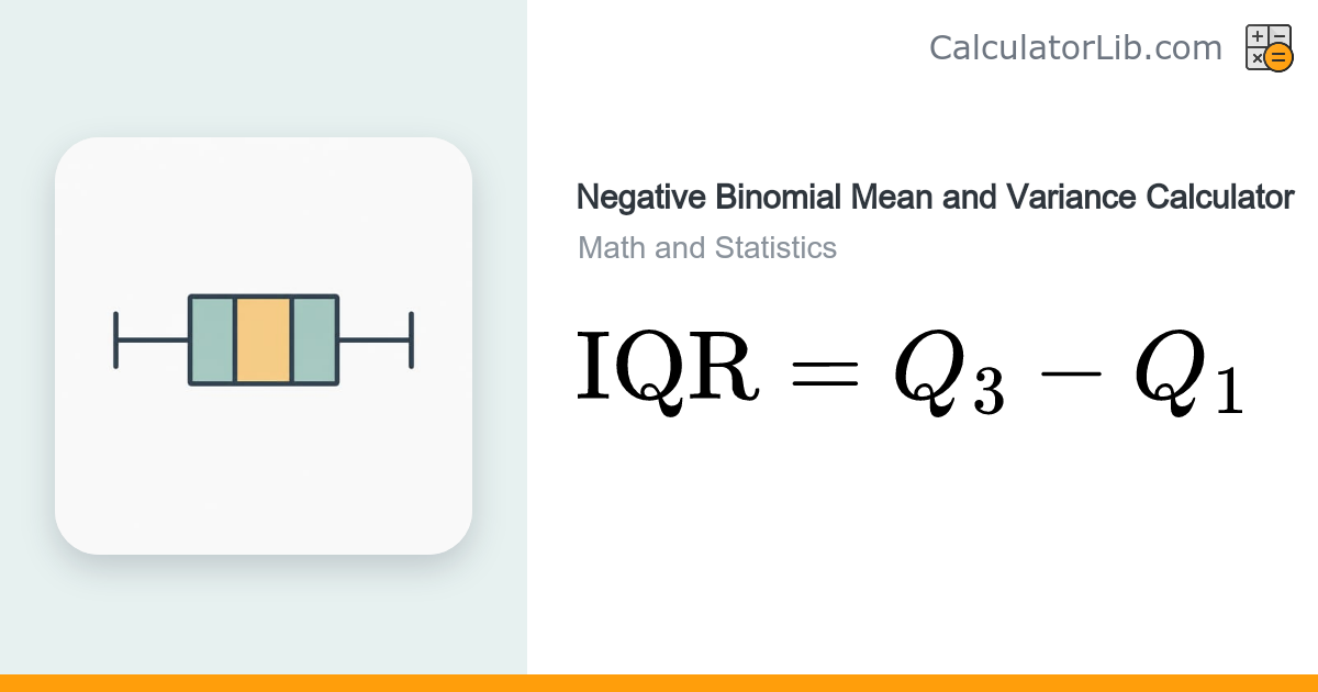 Negative Binomial Mean & Variance Calculator - CalculatorLib