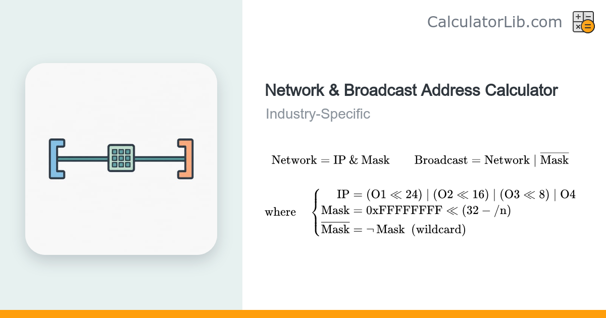 Network & Broadcast Address Calculator (IPv4 CIDR) - CalculatorLib