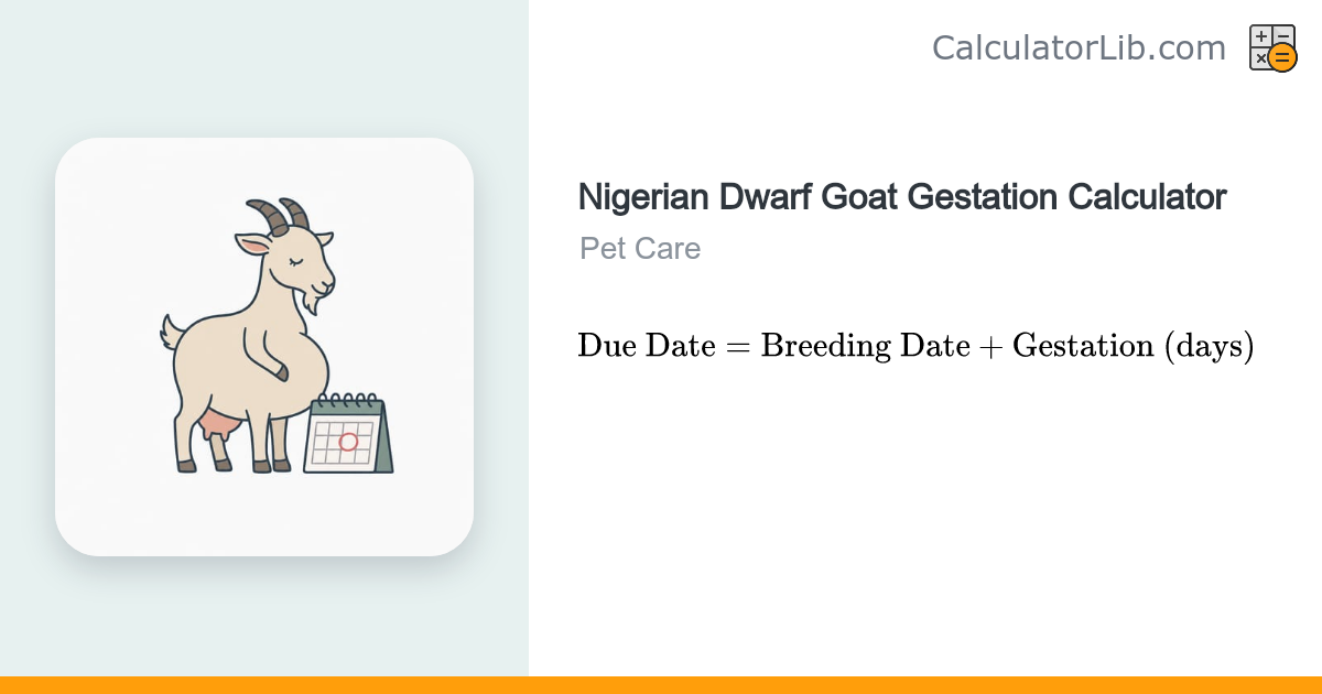 Nigerian Dwarf Goat Gestation Calculator - CalculatorLib