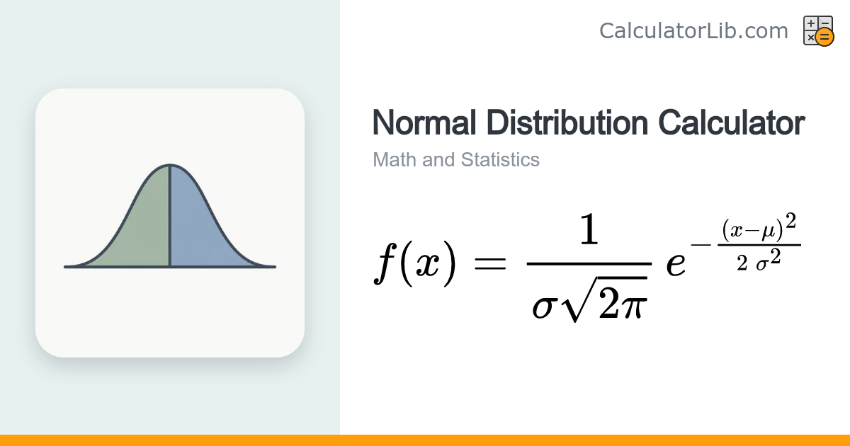 Normal Distribution Calculator (PDF, Lower & Upper CDF) - CalculatorLib