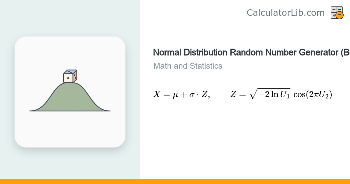 Normal Distribution Random Number Generator (Box-Muller) - CalculatorLib