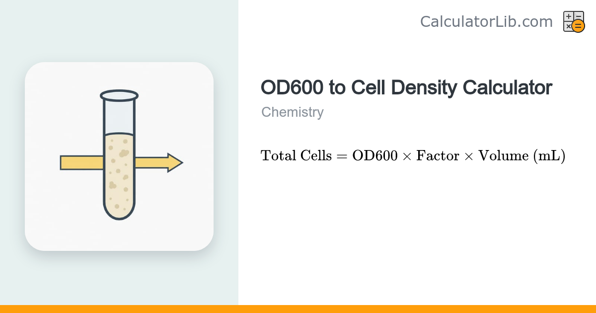 OD600 to Cell Density Calculator | Cells per mL - CalculatorLib