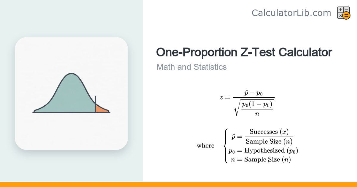 One-Proportion Z-Test Calculator | Z & P-Value - CalculatorLib