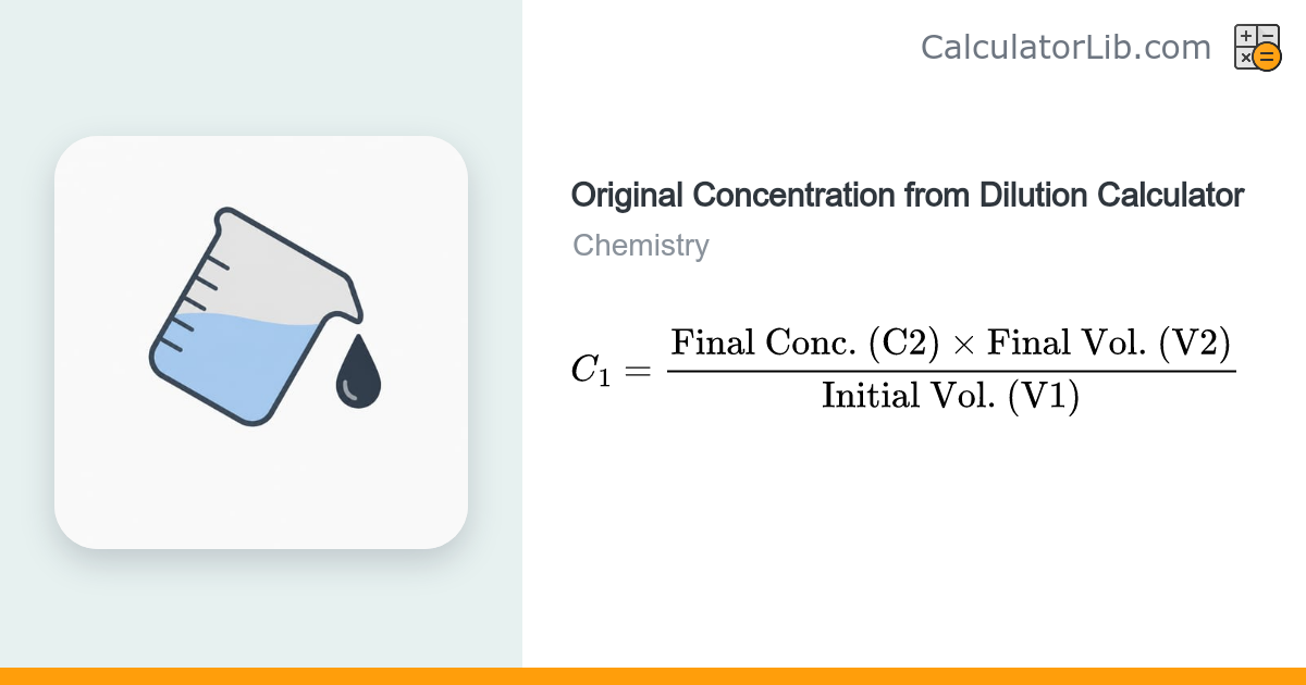 Original Concentration from Dilution Calculator (C1) - CalculatorLib