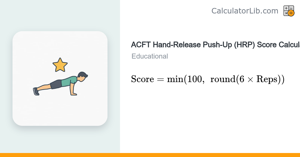 ACFT Hand-Release Push-Up (HRP) Score Calculator (US) - CalculatorLib