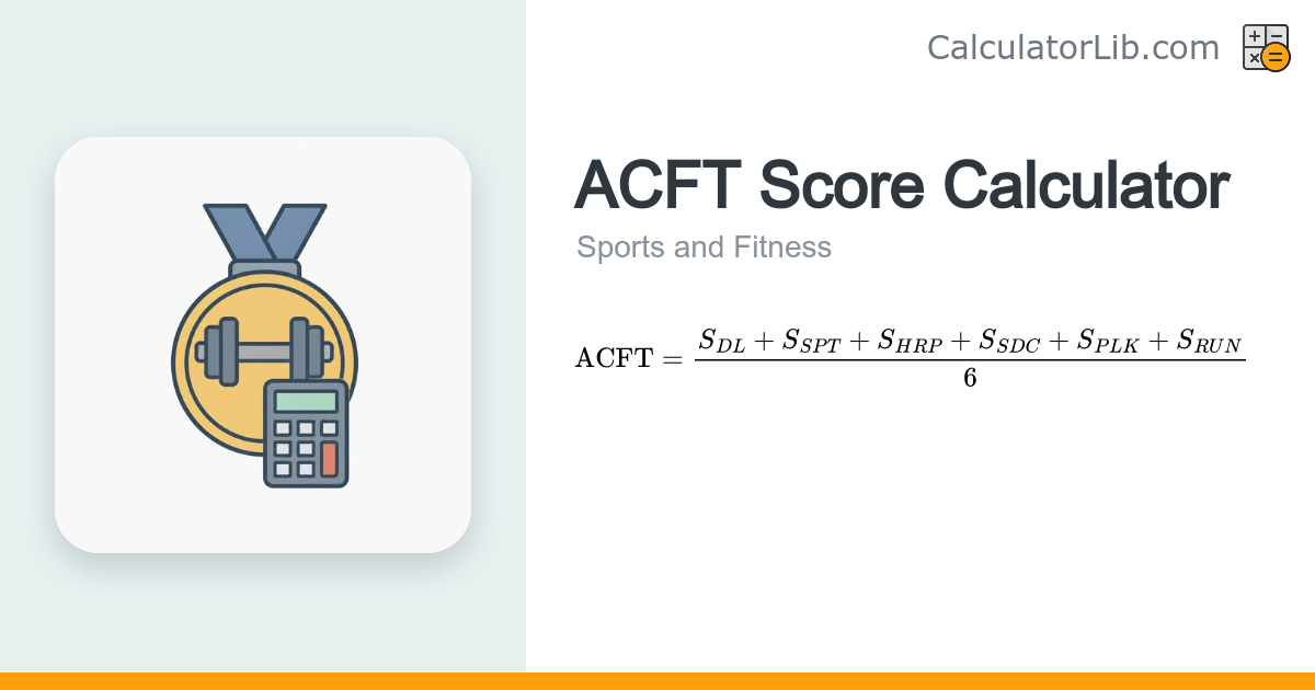 ACFT Score Calculator – Calculate Your Total Score - CalculatorLib