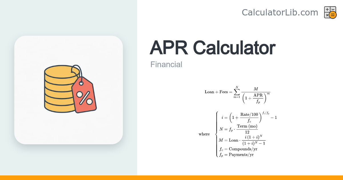 APR Calculator – Compute Annual Percentage Rate and Costs - CalculatorLib