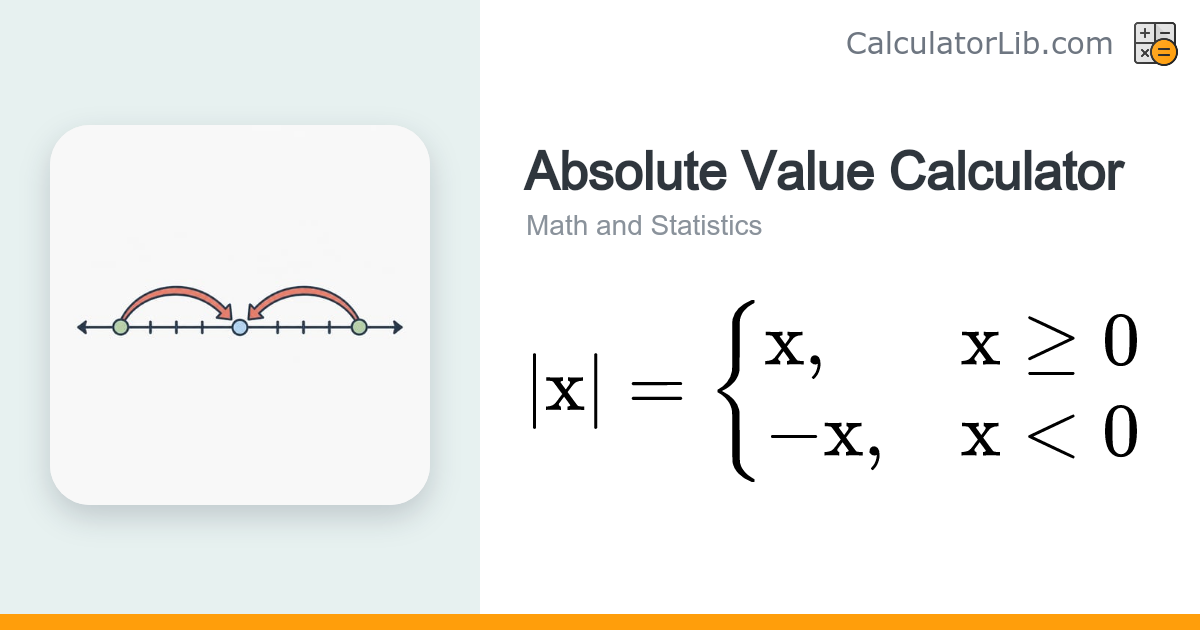 Absolute Value Calculator | Compute |x| - CalculatorLib